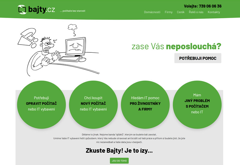 Bajty.cz - počítače bez starostí - ilustrační obrázek